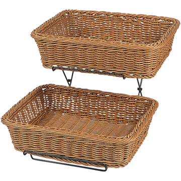 2 BRØDKURVER M/STATIV BRUN