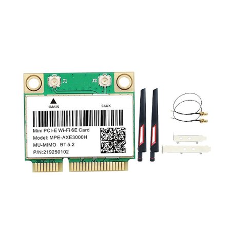 -axe3000h Wifi-kort Adapter + antenn Wifi 6e 2400mbps Mini Pci-e för Bt 5.2 802.11ax 2.4g/5g/6ghz Wl