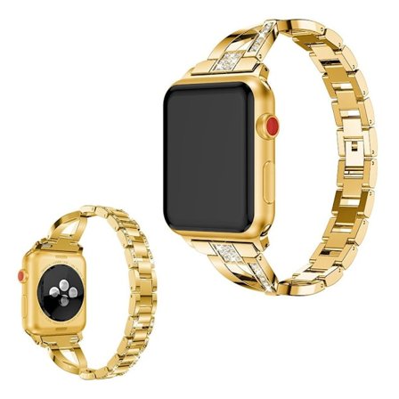 Apple Watch Series 5 44 mm klockarmband med strassdekor - Guld