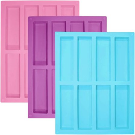 3st 8-Cavity rektangulära molds Butter Stick molds