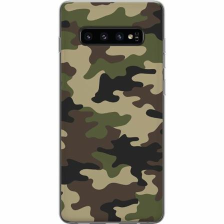 Samsung Galaxy S10 Genomskinligt Skal Woodland Camo