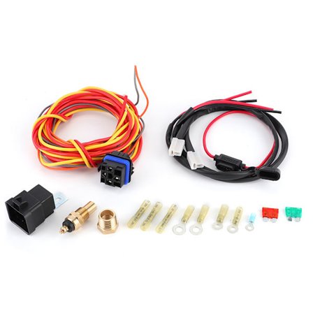 Dobbelt Elektrisk Bil Køleventilator Ledningsinstallationssæt med 185/165 Termostat