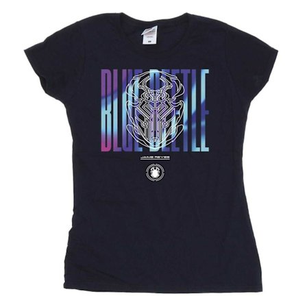 Blue Beetle Dam T-shirt i Bomull Strl L Marinblå