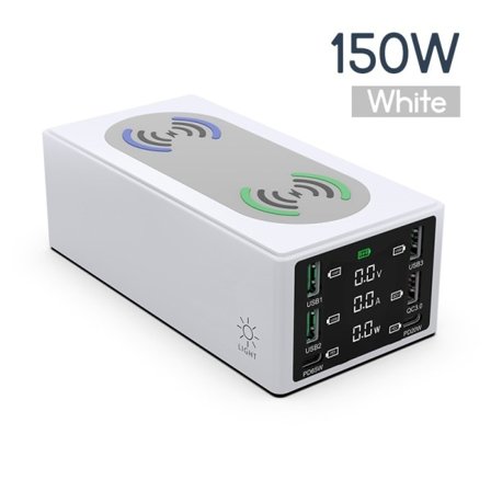 150W USB Typ C PD Snabb Laddare Station Qi Trådlös Laddare Snabb Charge 4.0 3.0 USB Telefon Laddare