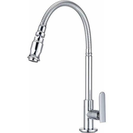 Keittiöhana Kylmävesihana Joustava Kääntyvä Suutin Kromattu Messinkiliittimet