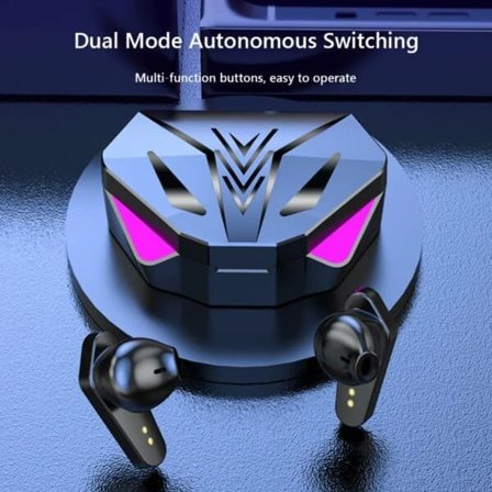 Wireless RGB Gaming TWS Bluetooth Stereo In-Ear Headphones USB-C Black—pa