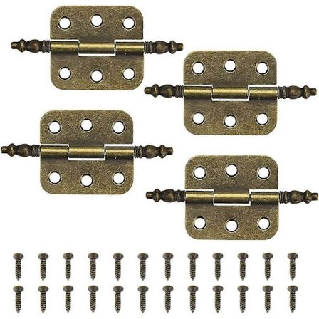 4 stk. antikke hængsler 70*35 mm vintage skabslågehængsel 6 huller retro hængsler foldbart dekorativt jernhængsel med 24 skruer