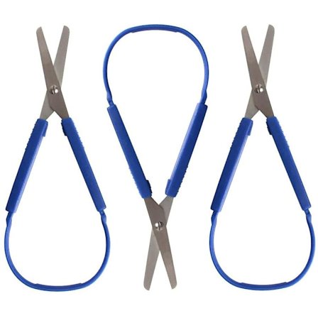 3 stk. Løkke Saks Greb Saks Til Teenagere Og Voksne, Sikkerheds Selvåbnende Saks, Adaptivt Design