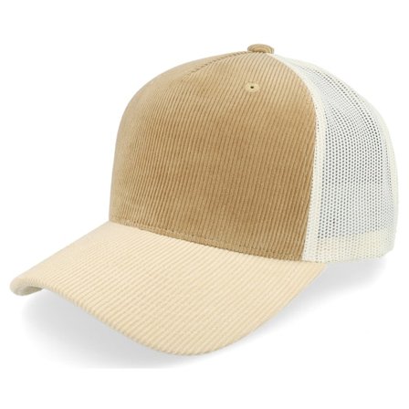 Equip - Beige trucker Casquette - Cord Caramel/Ivory A-frame Trucker @ Hatstore