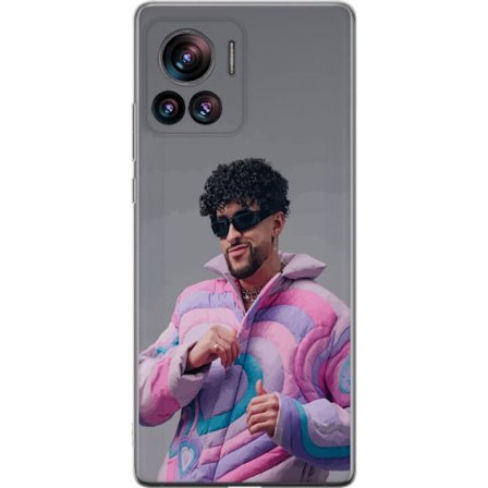 Yhteensopiva Puhelinkuori Motorola Edge 30 Ultra Värikäs kuvaus surullisesta sydämestä rannalla palmujen, delfiinien ja auringonlaskun kanssa retro-ta