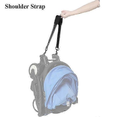 Ergonomisk axelrem för Yoyo barnvagn, lättviktig & hållbar svart