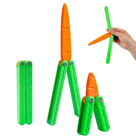2 stk. 3D-printede Fidget Legetøj Kniv Gulerod Udtrækkelig Sensorisk Kniv Sommerfugl Øvelsesrekvisit Kniv Angst Stress Relief Legetøj