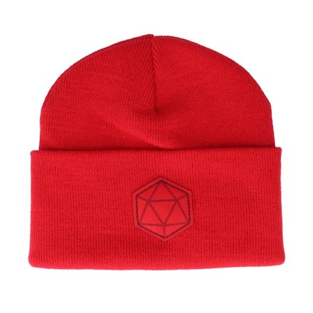 Gamerz - Červená cuff Beanie - D20 Patch Red Beanie @ Hatstore