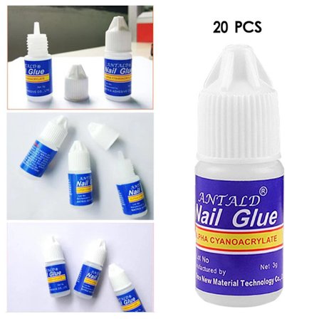 Flaska Akryl Nagel Lim Fransk Falska Nagel Tips Manikyr Verktyg Lösnaglar Lim 3D Strass Dekor Snabbtorkande