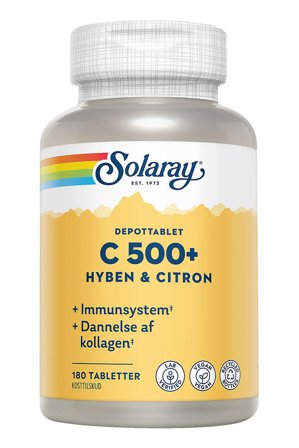 Solaray C-vitamin C500+ Hyben og Citron 180 tabl., Helse & Madvarer, Ingredienser, Hyben