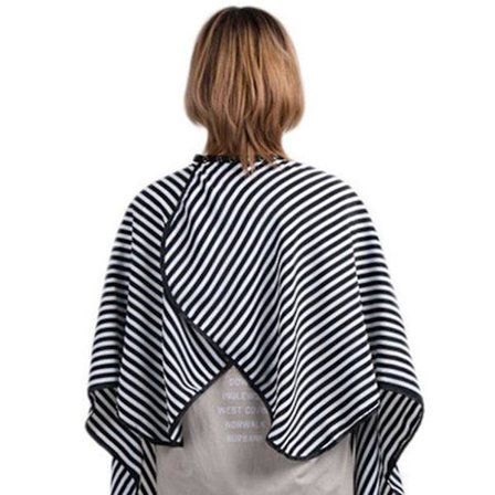 Ouzhan Mote Stripete Salong Hårklippekappe Barber Cape Frisørforkle [db]