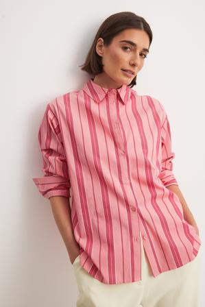 NA-KD Chemise classique - Chemises - Rose,Stripe - EU 40