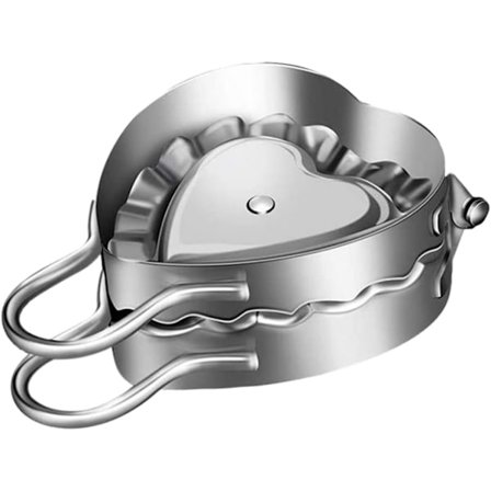 1 stk. Hjerteformet Dumplingform i rustfrit stål, presseværktøj til nem dumplingfremstilling til hjemmekøkken og gør-det-selv madlavning