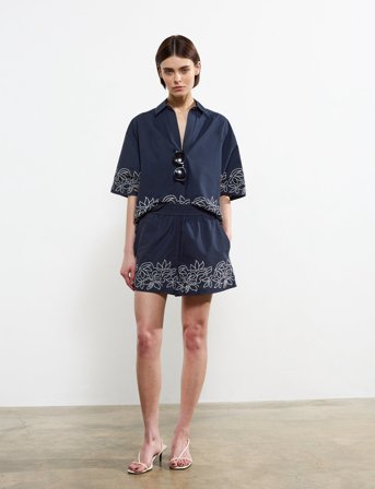 French Connection Alissa Cotton Shorts - Black - L