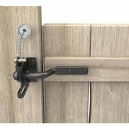 Portlåse Automatisk lås-metalbolt lås-tyngdekraftsstål lås Havehegn-sort-fastgørelsesskruer medfølger