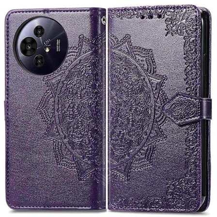 Plånboksfodral Mandala Blomma Läder Telefonskal Ställ - Grön GS för TCL 50 Pro NxtPaper 5G