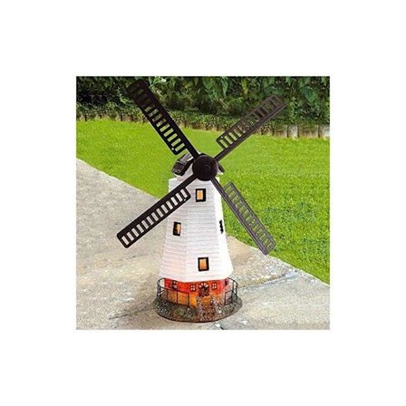 1 stk. havedekoration vindmølle, vandtæt solenergi automatisk-FD7-