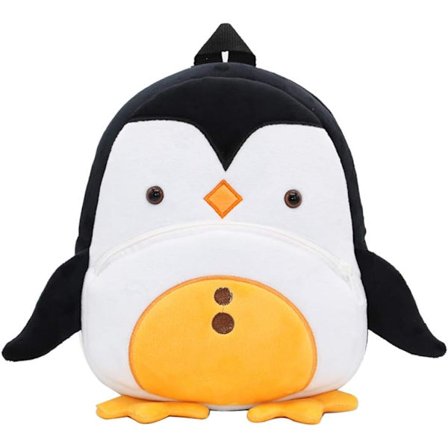 (Pingvin) Sød plysrygsæk til småbørn, tegnet mini-rejsetaske til baby-piger og -drenge