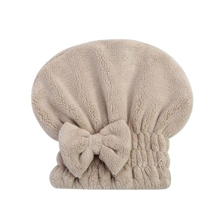 Korallfleece starkt absorberande torr hår mössa duschmössa med rosett