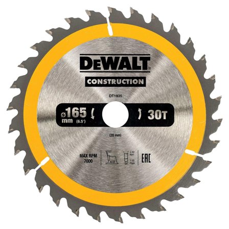 Dewalt DT1935-QZ Sågklinga 165 x 20 mm, 30T, Såga