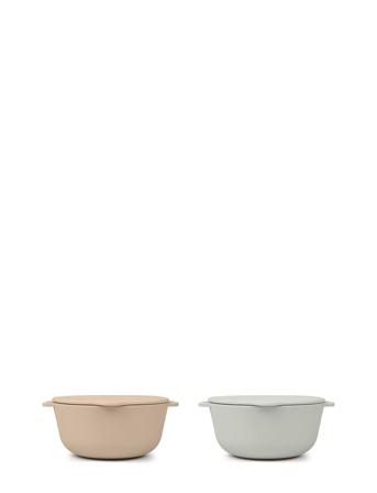 Bowl Silic 2-Pack Brown/Feather Grey Home Meal Time Plates & Bowls Bowls Grå That's Mine
