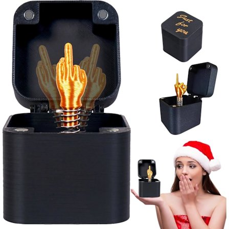 Overraskelsesgave med en langfinger-emoji, pop-up overraskelsesæske, en ny og sjov julegave til 2025, 1 stk.