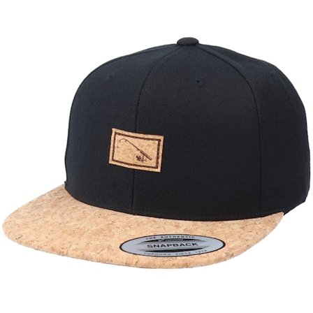 Skillfish - Bent Rod Patch Black/Cork Snapback Snapback Black Cap - @ Hatstore