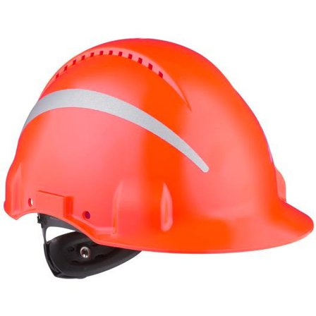 3M G3000 Vernehjelm med reflekser Rød, Hodebeskyttelse