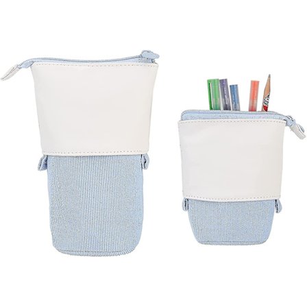 Indtrækkelig D Up blyantæske 18 x 12 x 6 cm Pop Up blyantæske Pop Up blyantpose Pu Corduroy Ding Sry taske til drenge piger