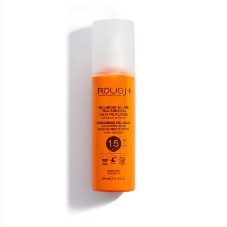 ROUGJ Emulsione Solare Pelli Sensibili SPF15 200ml - Spray solare corpo media prot.