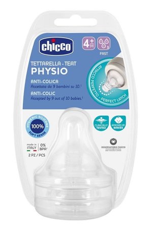 Chicco Tettarella 2 Pezzi Perfect5 Silicone 3 Fori 4M