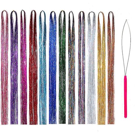 Hårglittersträngar Kit, Glitterhår Extensions för Kvinnor och Flickor