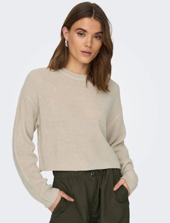 ONLY Onlmalavi L/S Cropped Pullover Knt Noos - Cream - XL