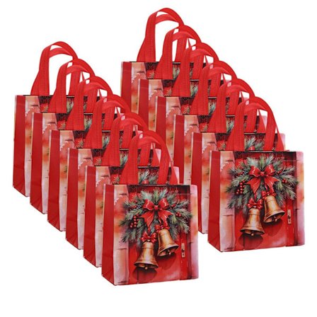 Lollanda gaveposer med håndtag 12-pak – Vandafvisende og smudsafvisende julegaveposer til julegaver og shopping 23x22x11cm