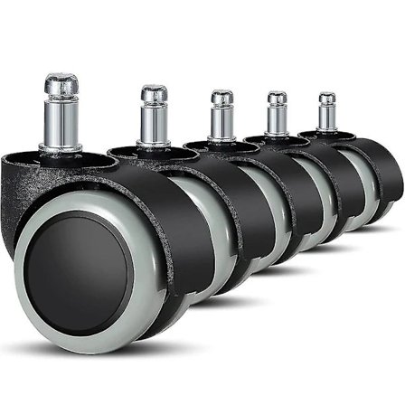 Erstatningshjul til kontorstol til hårde gulve - 5-pak - 11 mm / 22 mm - Til gamingstole, drejestole, Pr