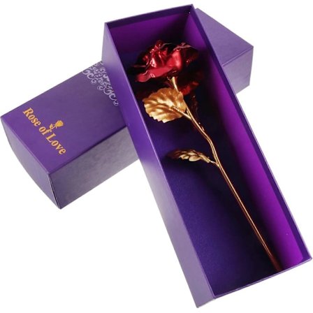 Violetti 24 karaatin kultapinnoitettu violetti 24k lahjakorupaketti kulta