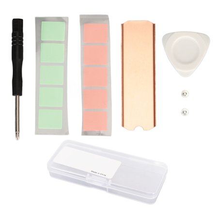 M2 2280 SSD Koppar Kylfläns Rostsäker Hårddiskkylare med Silikon Värmeplatta för NVMe SSD