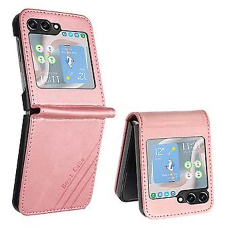 Plånboksfodral för Samsung Z Flip 5, 3 kreditkortsfack ID-korthållare, PU-läder Flipfodral