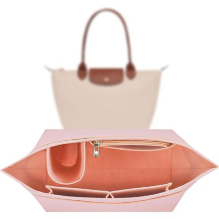Veskeorganisator, Longchamp Pliage tote bag-organisator, størrelse L, multifunksjonell lommeorganisator i filtinnlegg for håndvesker/lommebøker.