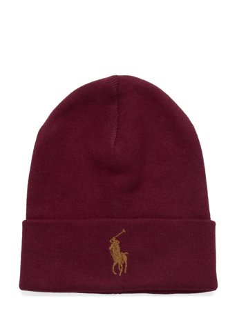 Polo Ralph Lauren Combed Cotton Beanie - Burgundy - ONE SIZE