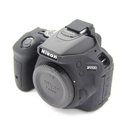 Nikon D5500 D5600 kamerskal i silikon material mjukt skyddande elastisk - Svart