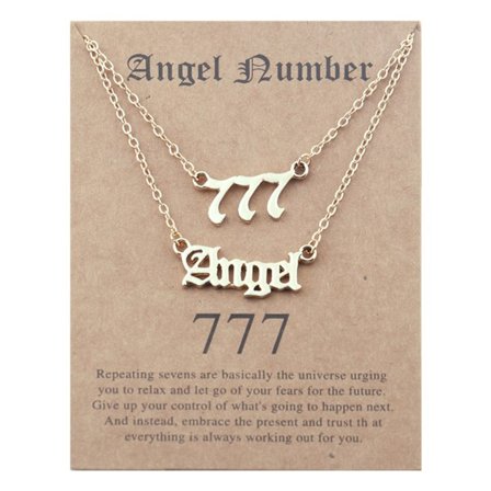 Ängelnummerhalsband för kvinnor Guldpläterat läckert 111 222 333 444 555 666 777 Hängen Choker Chain Numerology Smycken