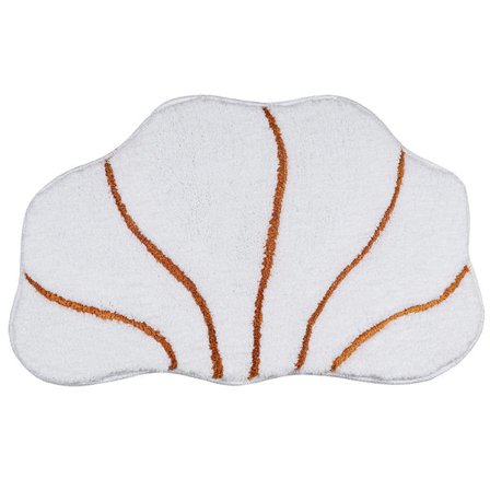 Musling Bademåtte Skal Super Blød Skridsikker Vaskbar 18x30" Hvid