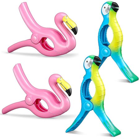 4 stk. Flamingo Strandhåndklæde Klemme Strandstol Papegøje Badehåndklæde Tøj Klip Negle Strandhåndklæde Klemme Lys Kongestørrelse Velegnet Til 