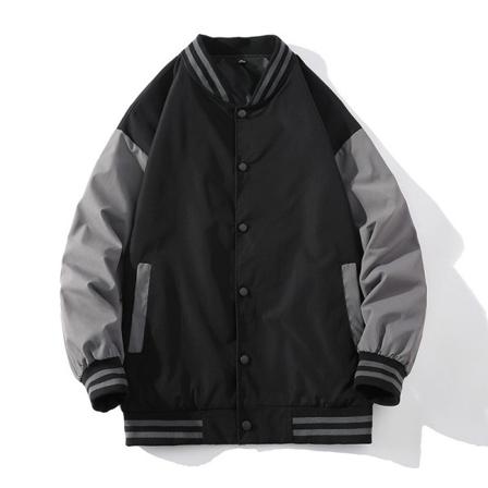 Kvinnor Randig Button Up Bomber Jacka Stativ Krage Ytterkläder Toppar